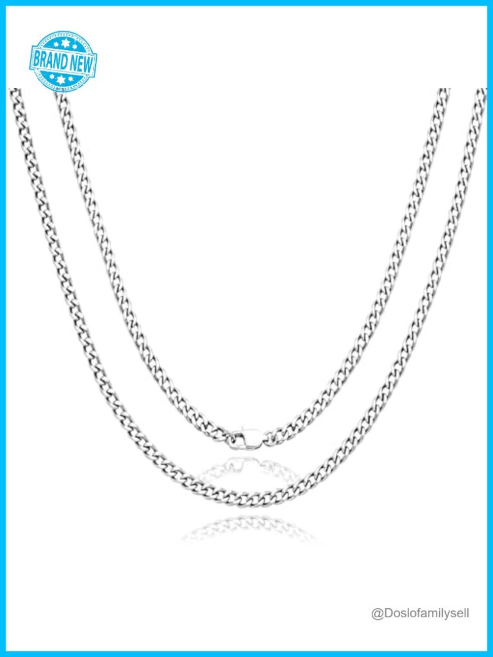 Pure Titanium Cuban Link Chain Necklace 4.5mm Hand Polished